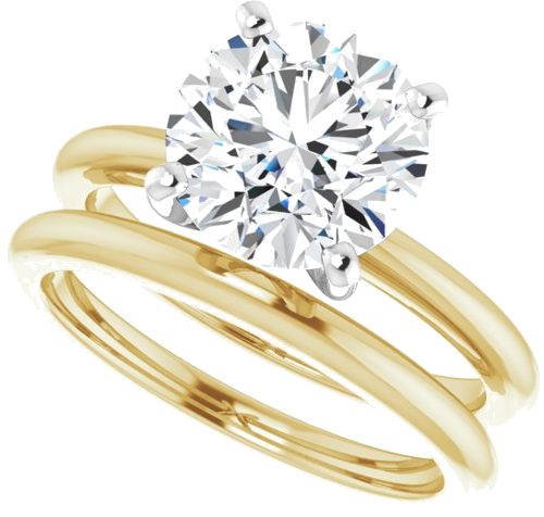 14K Yellow   White  8.8 mm Round Solitaire Engagement Ring Mounting (10)