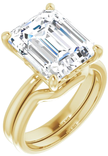 10K Yellow 12x10 mm Emerald Solitaire Engagement Ring Mounting (6)