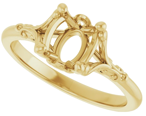 Sužadėtuvių Žiedas „Solitaire“ 417 Geltonojo Aukso Oval 8mm x 6mm (5)