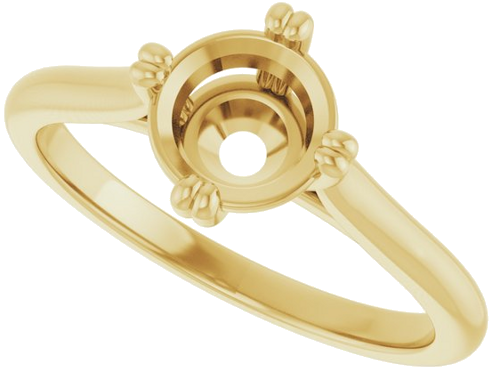 Sužadėtuvių Žiedas „Solitaire“ 585 Geltonojo Aukso Round 6.5mm (5)