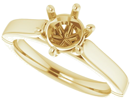 Sužadėtuvių Žiedas „Solitaire“ 585 Geltonojo Aukso Round 6.5mm (5)