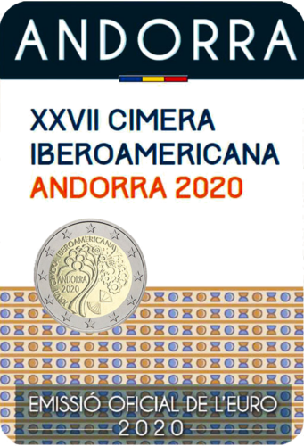 2020 Андорра XXVII Иберо-американский саммит монета 2 евро BU (2)