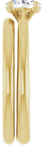 Sužadėtuvių Žiedas „Solitaire“ 585 Geltonojo Aukso Oval 6mm x 4mm (9)