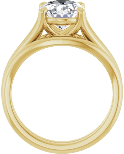 Sužadėtuvių Žiedas „Solitaire“ 585 Geltonojo Aukso Oval 10mm x 8mm (7)