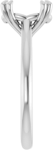 14K White 10x8 mm Oval Solitaire Engagement Ring Mounting (4)