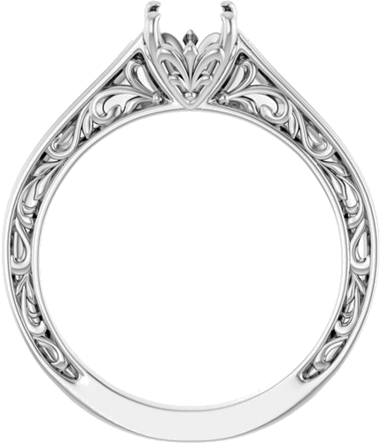 14K White 6.5 mm Round Solitaire Engagement Ring Mounting (2)