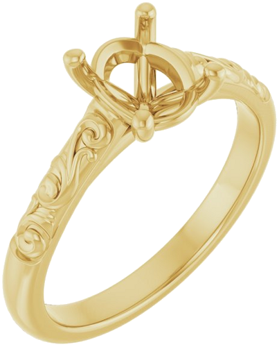 Sužadėtuvių Žiedas „Solitaire“ 585 Geltonojo Aukso Oval 8mm x 6mm (1)