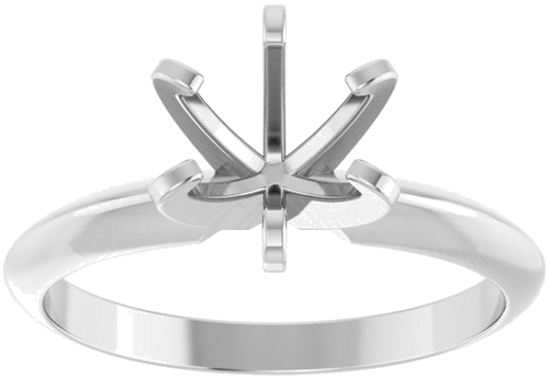 14K White 6.4 mm Round Engagement Ring Mounting (3)