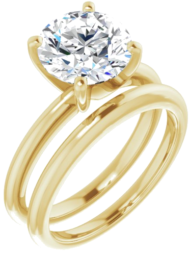 Sužadėtuvių Žiedas „Solitaire“ 585 Geltonojo Aukso Round 8.8mm (6)