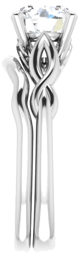 14K White  7.4 mm Round Solitaire Engagement Ring Mounting (9)