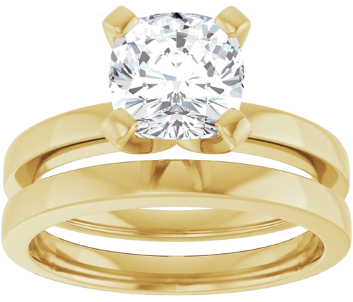 10K Yellow 7x7 mm Cushion Solitaire Engagement Ring Mounting (8)