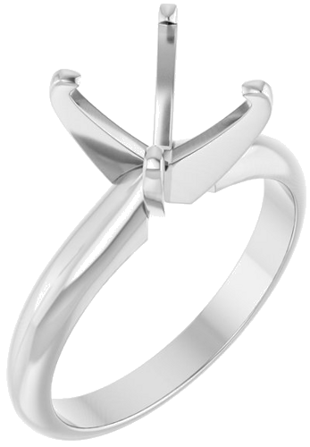 14K White 6.5x6.5 mm Square 4-Prong Light Solitaire Engagement Ring Mounting (1)