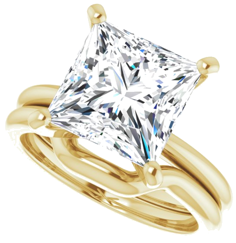 Sužadėtuvių Žiedas „Solitaire“ 585 Geltonojo Aukso Square 9mm (10)