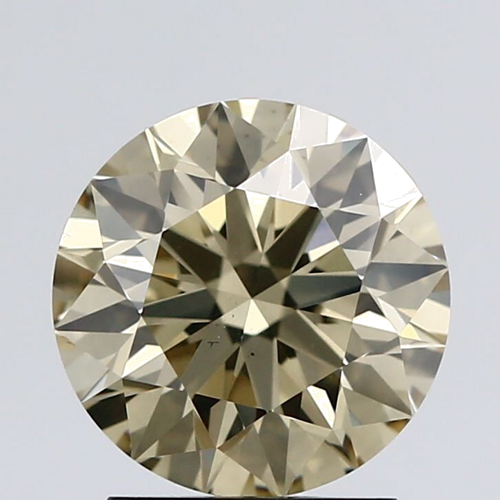 2.12 carat Fancy Brownish Yellow-SI1 GD cut Natūralus Round Deimantas (1)