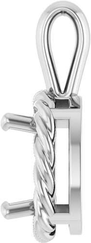 14K White  7 mm Cushion Pendant Mounting (3)