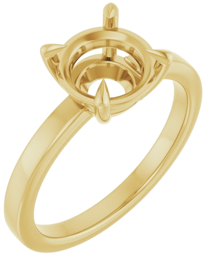 14K Yellow 8.2 mm Round Solitaire Engagement Ring Mounting (1)