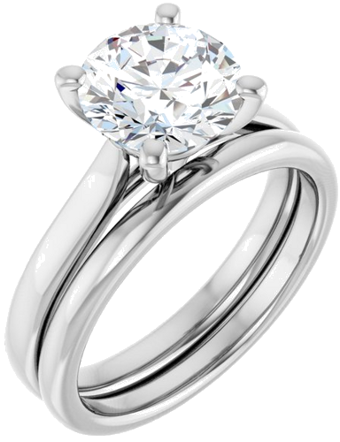 14K White 8.2 mm Round Engagement Ring Mounting (6)