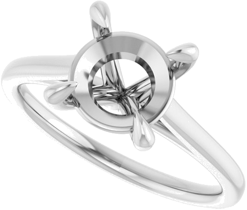 14K White  8.2 mm Round Solitaire Engagement Ring Mounting (5)