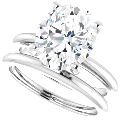 Platinum  11x9 mm Oval Solitaire Engagement Ring Mounting (10)