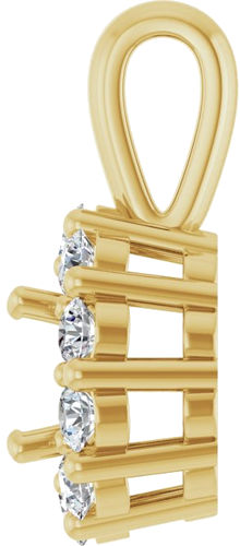 14K Yellow 4.4 mm Round 1 6 CTW Natural Diamond Semi-Set Pendant (3)