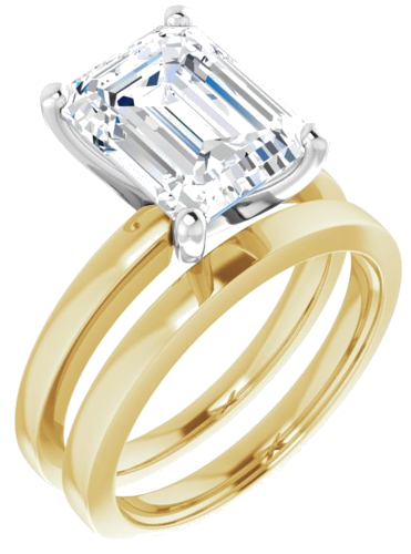 Sužadėtuvių Žiedas „Solitaire“ 585 Baltojo Ir Geltonojo Aukso Emerald 10mm x 8mm (6)