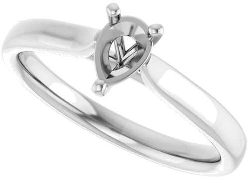 Sužadėtuvių Žiedas „Solitaire“ 417 Baltojo Aukso Pear Shape 6mm x 4mm (5)