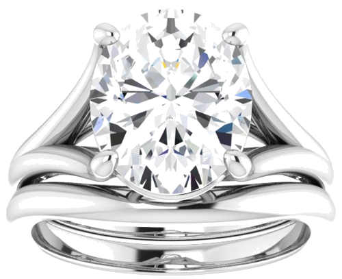 Platinum 11x9 mm Oval Solitaire Engagement Ring Mounting (8)