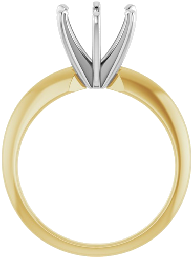 Sužadėtuvių Žiedas „Solitaire“ 585 Baltojo Ir Geltonojo Aukso Round 7.8mm x 8.6mm (2)