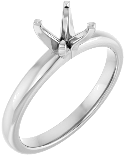 14K White 5.8 mm Round Solitaire Engagement Ring Mounting (1)