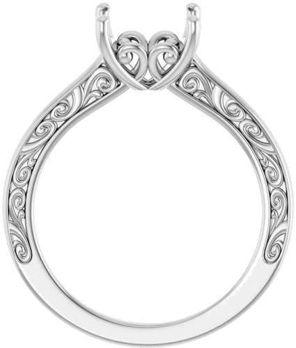 Sužadėtuvių Žiedas „Solitaire“ 14k white gold Square 6.5mm (2)