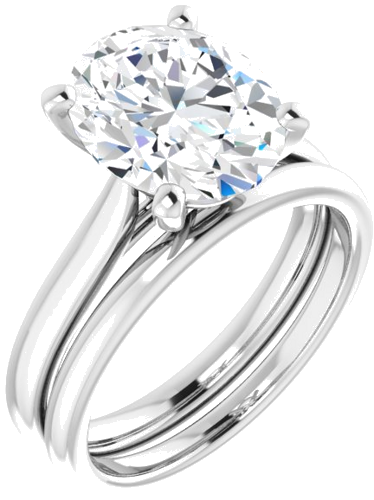 Platinum 11x9 mm Oval Engagement Ring Mounting (6)