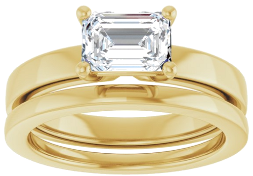 Sužadėtuvių Žiedas „Solitaire“ 417 Geltonojo Aukso Emerald 7mm x 5mm (8)