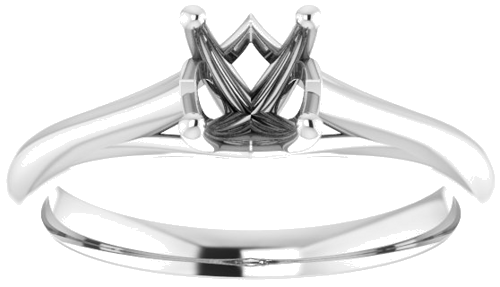 Sužadėtuvių Žiedas „Solitaire“ 585 Baltojo Aukso Round 5.5mm (3)