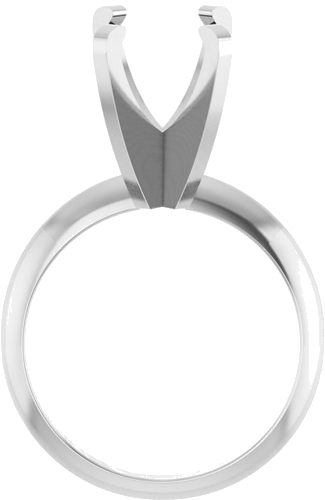 14K White 11x9 mm Oval Solitaire Engagement Ring Mounting (2)