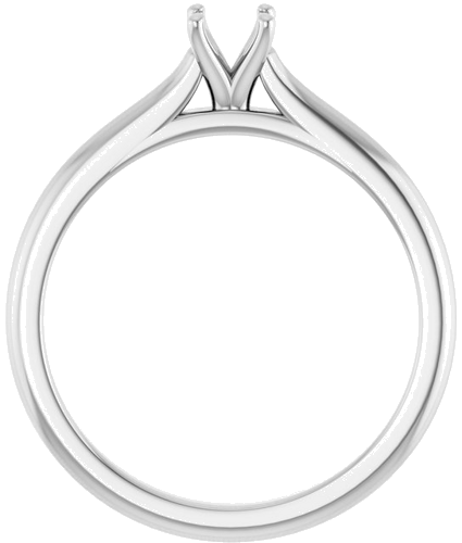 14K White 4.1 mm Round Solitaire Engagement Ring Mounting (2)