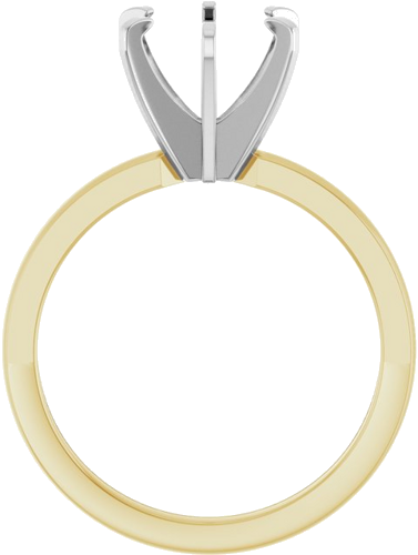 14K Yellow White 7.8-8.6 mm Round Solitaire Engagement Ring Mounting (2)