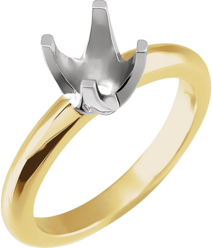 Sužadėtuvių Žiedas „Knife-Edge Solstice Solitaire®“ 14k yellow/white gold Round 7mm (1)