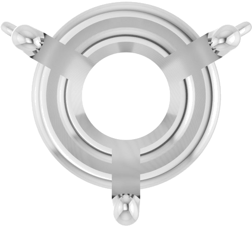 14K White 9 mm Round 3-Prong Necklace Center (1)