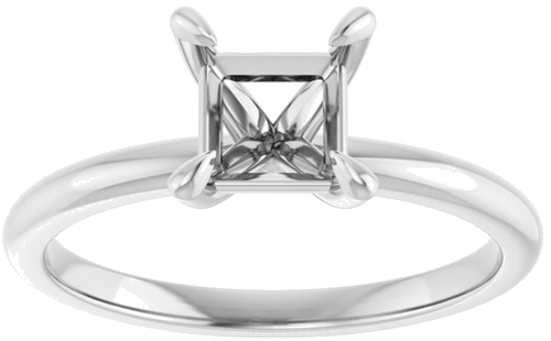 10K White  5.5x5.5 mm Square Solitaire Engagement Ring Mounting (3)