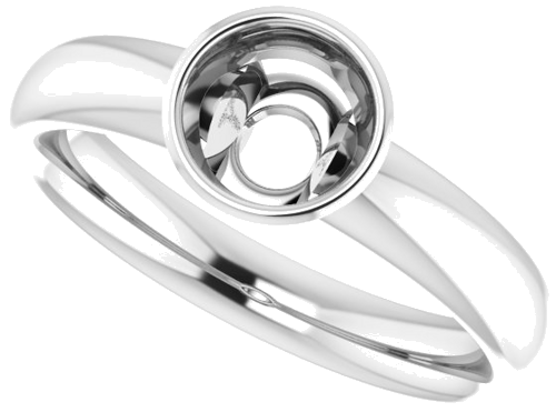 14K White 5.8 mm Round Engagement Ring Mounting (5)