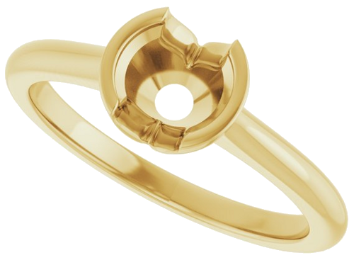 14K Yellow 5.8 mm Round Solitaire Engagement Ring Mounting (5)