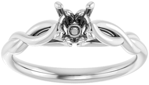 Sužadėtuvių Žiedas „Solitaire“ 585 Baltojo Aukso Round 5.2mm (3)