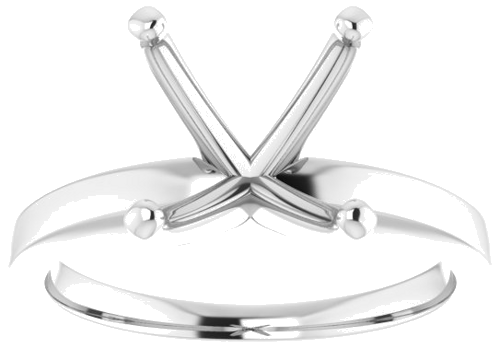 10K White 10 mm Round Solitaire Engagement Ring Mounting (3)