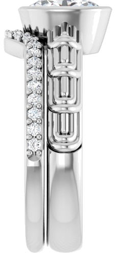 Sužadėtuvių Žiedas „Solitaire“ 585 Baltojo Aukso Oval 8mm x 6mm (9)