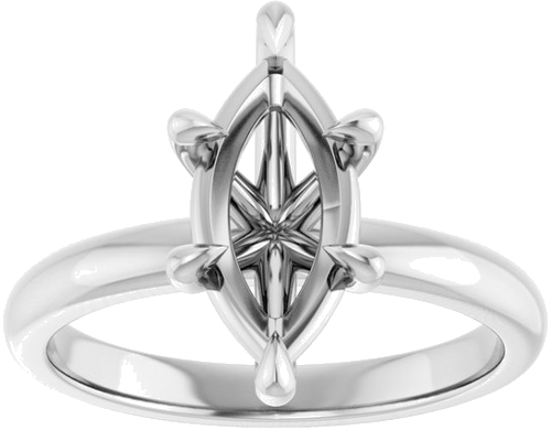 Sužadėtuvių Žiedas „Solitaire“ 585 Baltojo Aukso Marquise 12mm x 6mm (3)