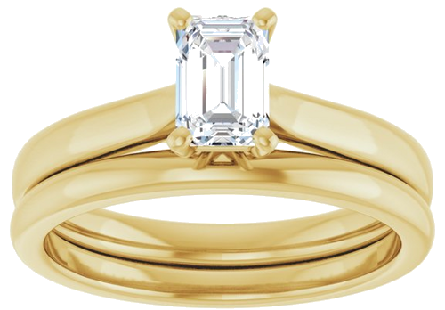 Sužadėtuvių Žiedas „Solitaire“ 585 Geltonojo Aukso Emerald 6mm x 4mm (8)