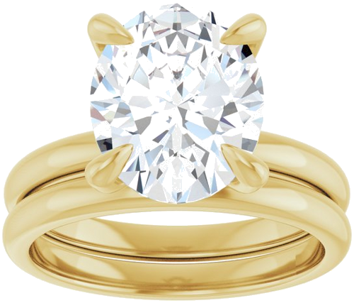 10K Yellow  11x9 mm Oval Solitaire Engagement Ring Mounting (8)