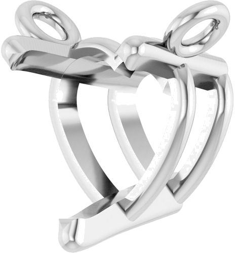 Pakabukas „Heart“ 585 Baltojo Aukso Heart Shape 5mm (2)