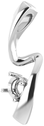 14K White  4.4 mm Round Pendant Mounting (2)