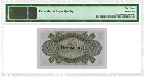 Germany (Ostland) 2 Reichsmark PMG Superb GEM UNC 67 EPQ (2)